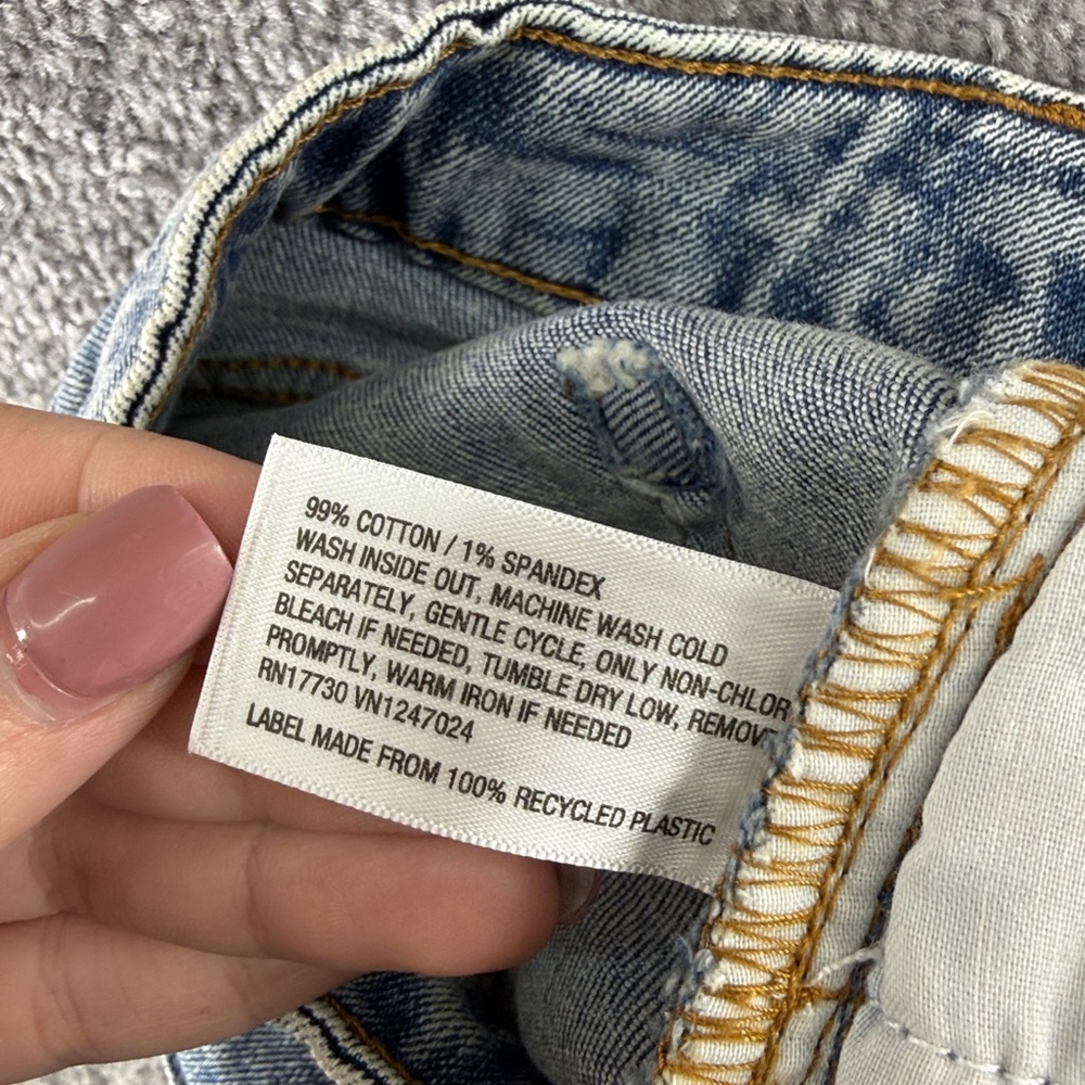 Wild Fable Blue Jean Denim Mini Skirt Distressed Womens 8 - Picture 5 of 6